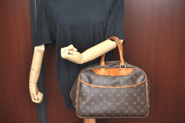 Authentic Louis Vuitton Monogram Deauville Hand Bag M47270 LV Junk K5891