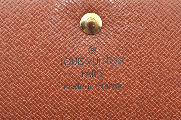 Authentic Louis Vuitton Monogram M61652 Porte Monnaie Billet Carte Credit K5893