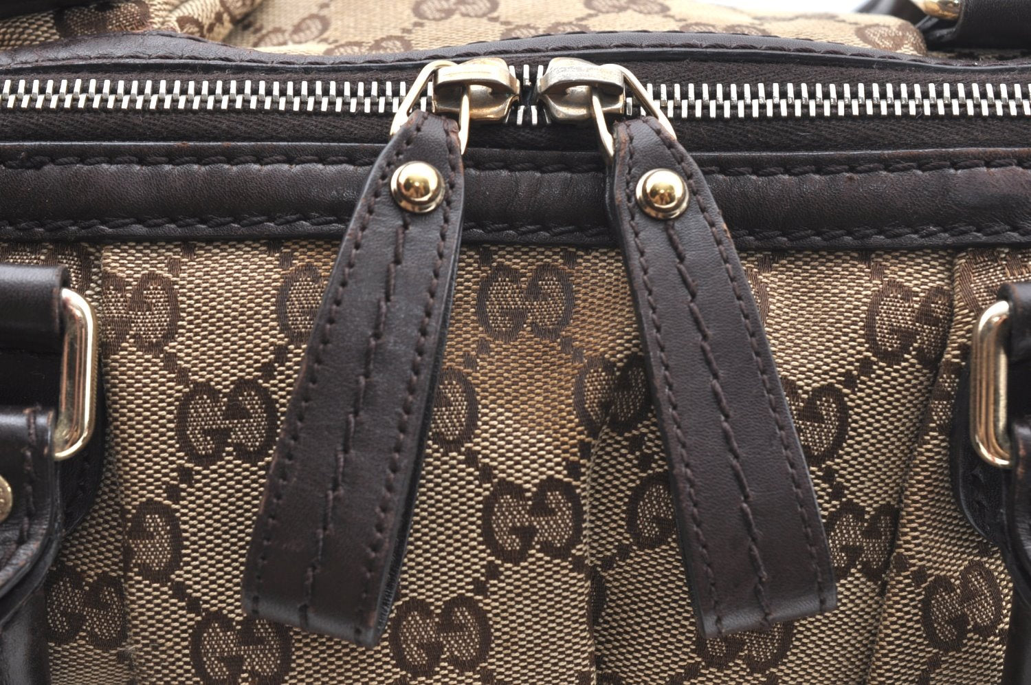 Authentic GUCCI Sukey 2Way Shoulder Tote Bag GG Canvas Leather Brown K5900