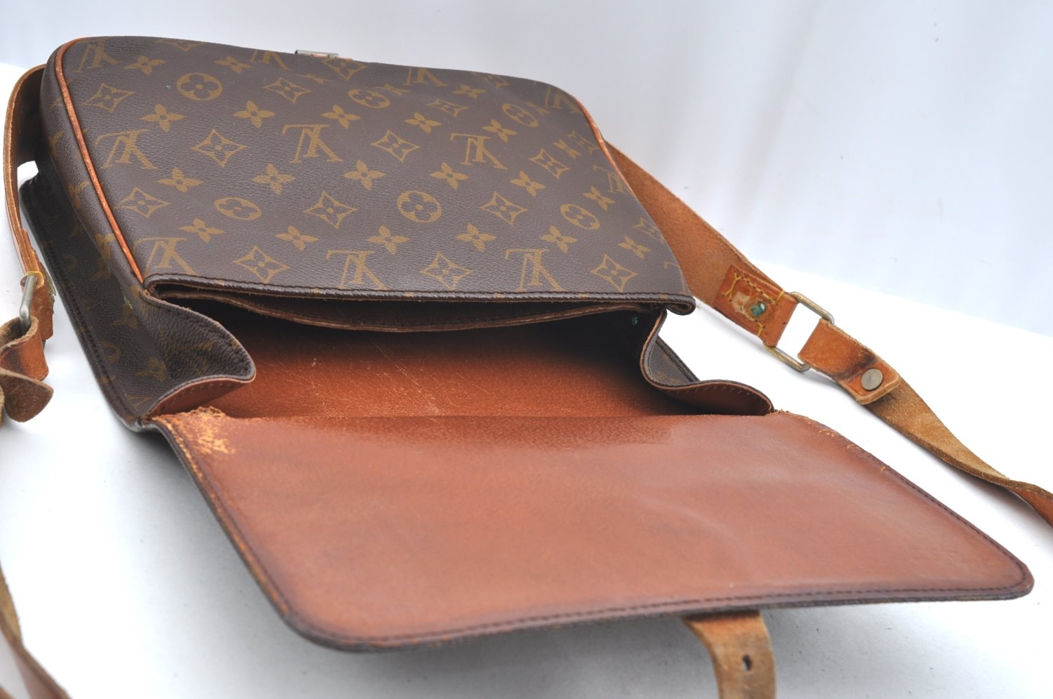 Auth Louis Vuitton Monogram Cartouchiere GM Shoulder Bag Old Model Junk K5933