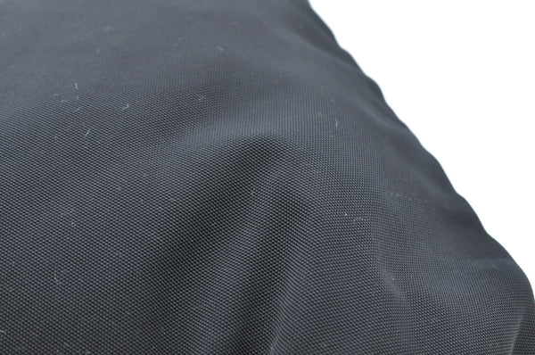 Authentic GUCCI Vintage Drawstring Pouch Purse Nylon Leather Black K5936