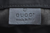 Authentic GUCCI Vintage Drawstring Pouch Purse Nylon Leather Black K5936
