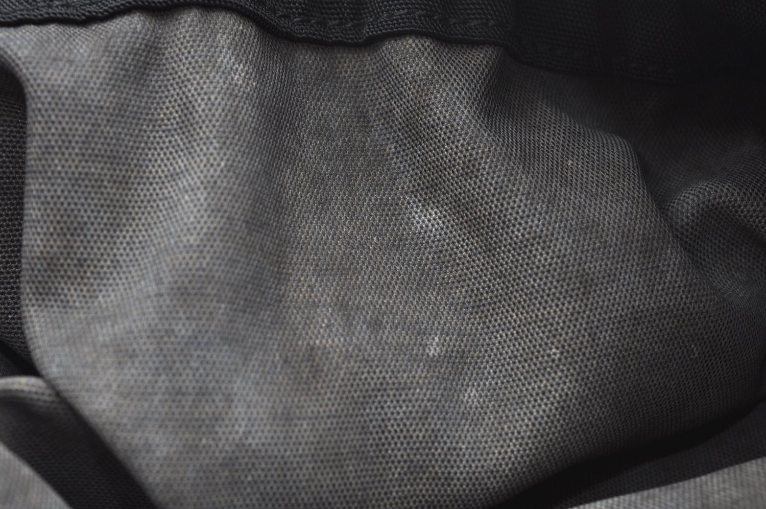 Authentic GUCCI Vintage Drawstring Pouch Purse Nylon Leather Black K5936