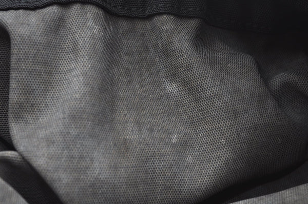 Authentic GUCCI Vintage Drawstring Pouch Purse Nylon Leather Black K5936