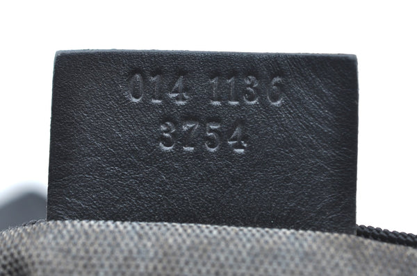 Authentic GUCCI Vintage Drawstring Pouch Purse Nylon Leather Black K5936