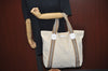 Authentic GUCCI Vintage Shoulder Tote Bag GG Canvas Leather 189669 White K5944