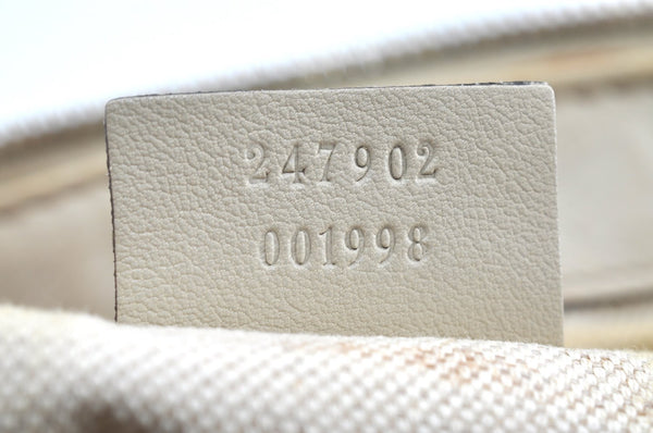 Authentic GUCCI Sukey Guccissima 2Way Shoulder Tote Bag GG Leather White K5953