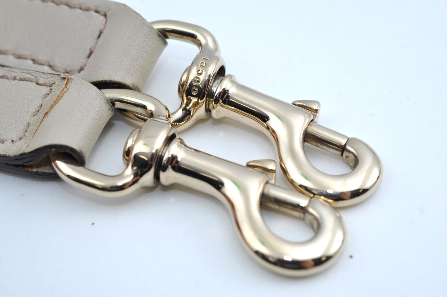 Authentic GUCCI Sukey Guccissima 2Way Shoulder Tote Bag GG Leather White K5953