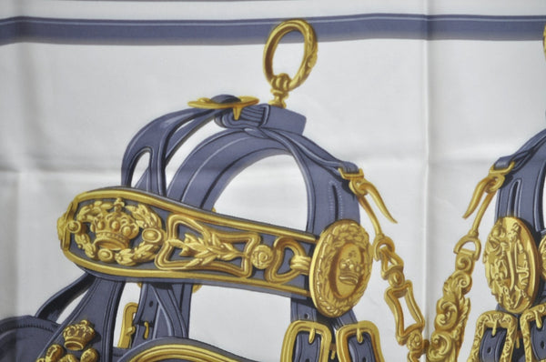 Authentic HERMES Carre 90 Scarf "BRIDES de GALA par" Silk Pink K5974