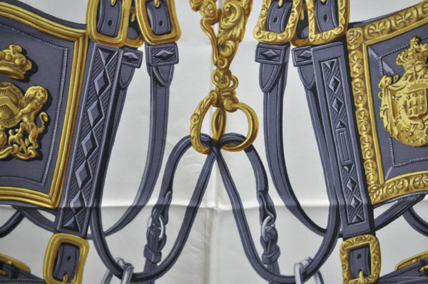 Authentic HERMES Carre 90 Scarf "BRIDES de GALA par" Silk Pink K5974