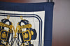 Authentic HERMES Carre 90 Scarf "BRIDES de GALA par" Silk Navy Blue K5975