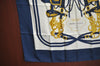 Authentic HERMES Carre 90 Scarf "BRIDES de GALA par" Silk Navy Blue K5975