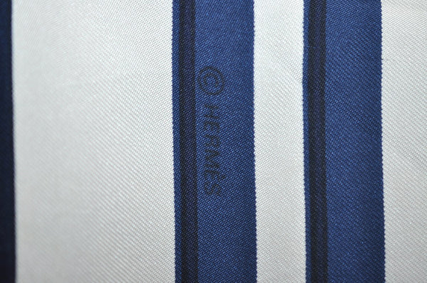 Authentic HERMES Carre 90 Scarf "BRIDES de GALA par" Silk Navy Blue K5975