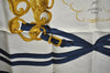 Authentic HERMES Carre 90 Scarf "BRIDES de GALA par" Silk Navy Blue K5975