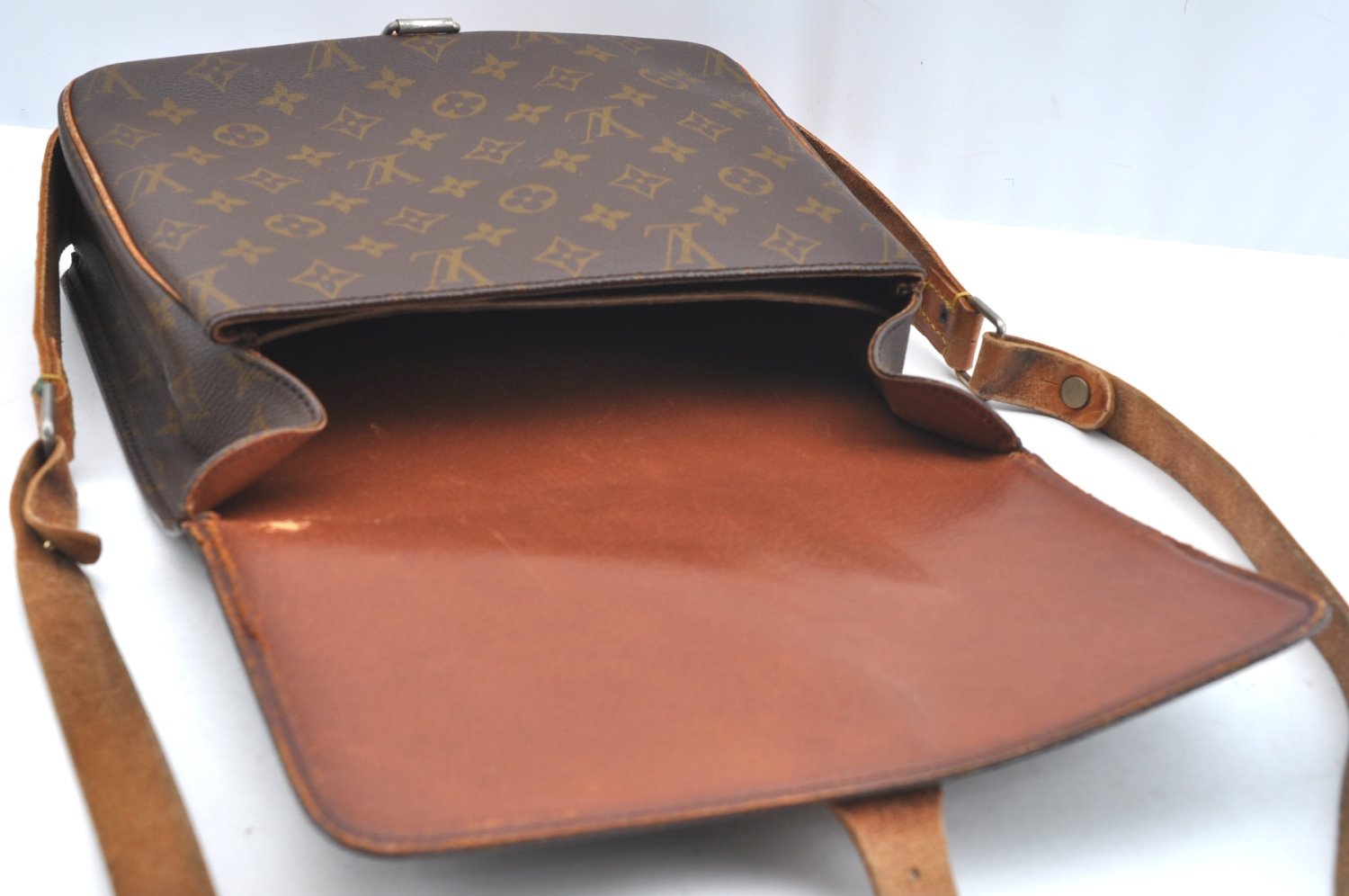 Auth Louis Vuitton Monogram Cartouchiere GM M51252 Shoulder Cross Bag Junk K5978