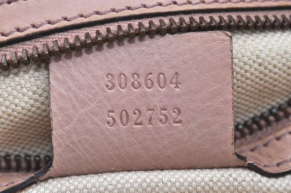 Authentic GUCCI Vintage Shoulder Tote Bag GG Canvas Leather 308604 Brown K5981