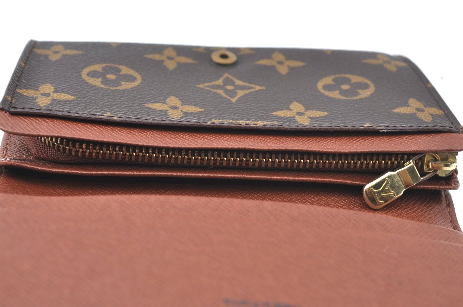 Auth Louis Vuitton Monogram Porte Monnaie Billets Tresor Wallet M61730 LV K5997