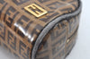 Authentic FENDI Vintage Zucchino Pouch Purse PVC Leather Brown Junk K6000