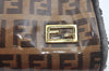Authentic FENDI Vintage Zucchino Pouch Purse PVC Leather Brown Junk K6000