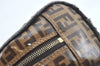 Authentic FENDI Vintage Zucchino Pouch Purse PVC Leather Brown Junk K6000