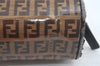 Authentic FENDI Vintage Zucchino Pouch Purse PVC Leather Brown Junk K6000