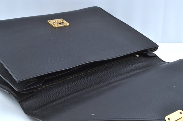 Auth Louis Vuitton Epi Serviette Ambassadeur Black Briefcase M54412 LV K6005