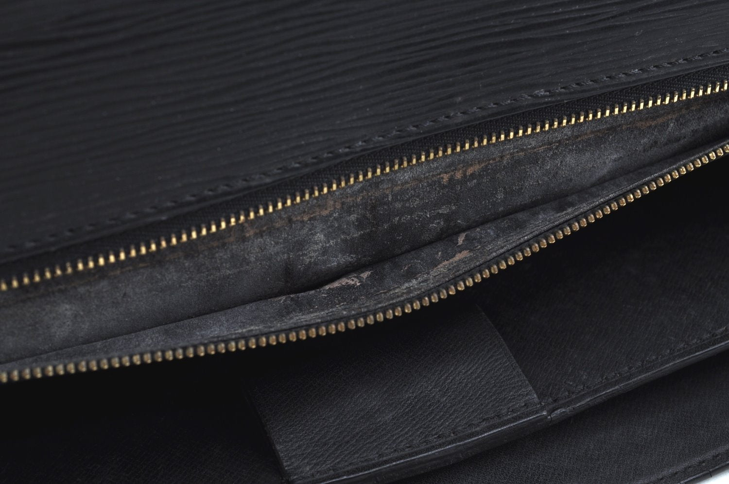 Auth Louis Vuitton Epi Serviette Ambassadeur Black Briefcase M54412 LV K6005