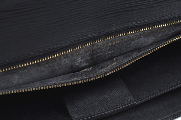 Auth Louis Vuitton Epi Serviette Ambassadeur Black Briefcase M54412 LV K6005