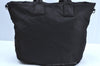 Authentic PRADA Nylon Tessuto Leather Tote Hand Bag Black K6012