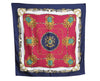 Authentic HERMES Carre 90 Scarf "NUMQUAM CONCEDENDUM" Silk Navy K6028