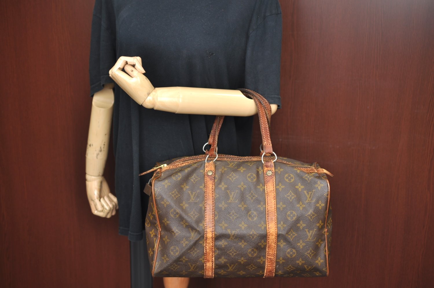 Authentic Louis Vuitton Monogram Sac Souple 35 Hand Boston Bag M41626 LV K6030