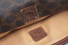 Authentic CELINE Macadam Blason Clutch Hand Bag Purse PVC Leather Brown K6034