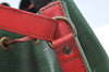 Authentic Louis Vuitton Epi Petit Noe Bi-color Green x Red Drawstring Bag K6043