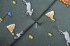 Authentic HERMES Tie Necktie Rabbit and Turtle Pattern Silk 7797FA Green K6046