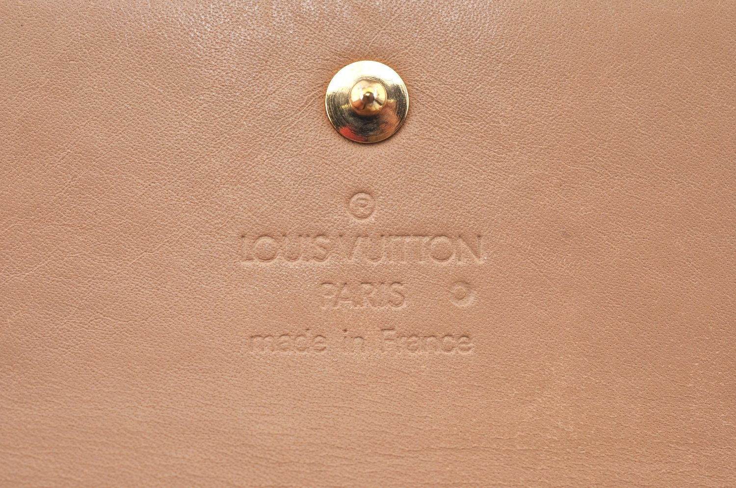 Auth Louis Vuitton Vernis Porte Monnaie Billets Cartes Credit Wallet Beige K6050