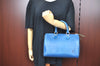 Authentic Louis Vuitton Epi Speedy 25 Hand Boston Bag Blue M43015 LV K6053