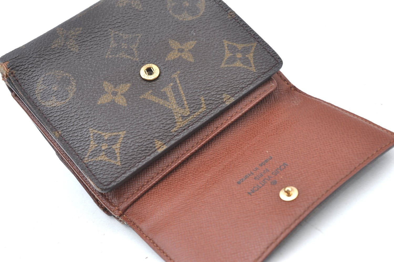 Authentic Louis Vuitton Monogram M61652 Porte Monnaie Billet Carte Credit K6055