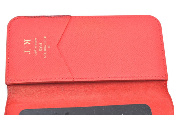 Authentic Louis Vuitton Monogram Folio Iphone 6 Case Red M61616 LV K6058