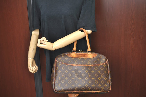 Authentic Louis Vuitton Monogram Deauville Hand Bag M47270 LV Junk K6065