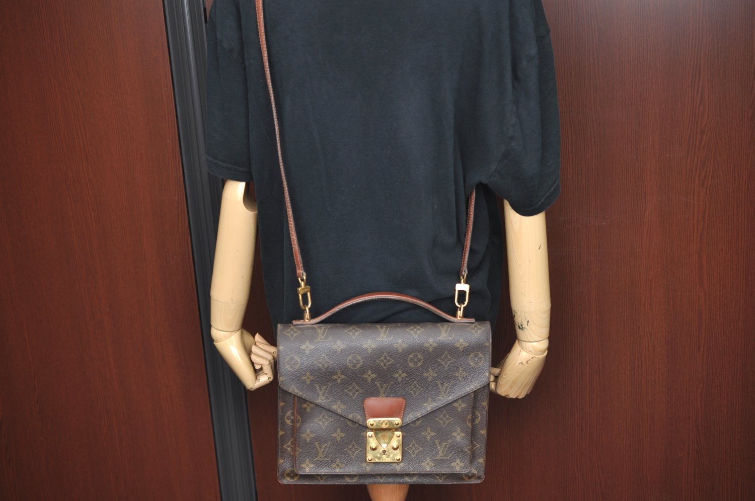 Authentic Louis Vuitton Monogram Monceau 2Way Shoulder Hand Bag M51185 LV K6072