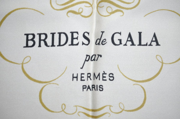 Authentic HERMES Carre 90 Scarf "BRIDES de GALA par" Silk Red Paper Bag K6077