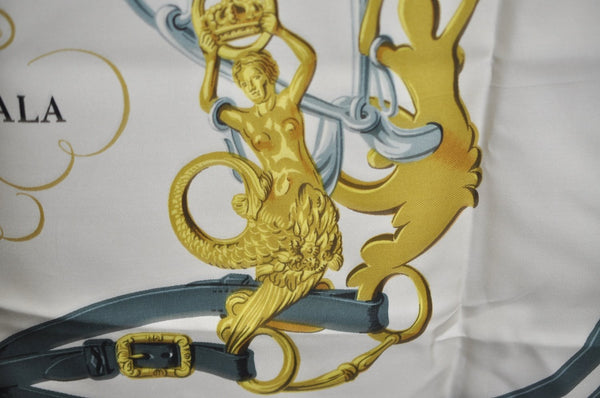 Authentic HERMES Carre 90 Scarf "BRIDES de GALA par" Silk Red Paper Bag K6077