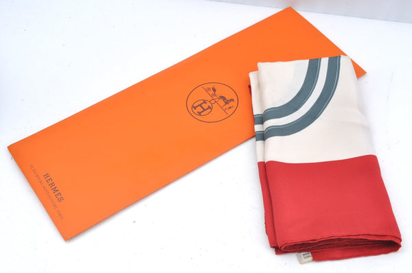 Authentic HERMES Carre 90 Scarf "BRIDES de GALA par" Silk Red Paper Bag K6077