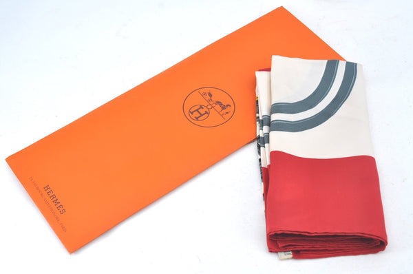 Authentic HERMES Carre 90 Scarf "BRIDES de GALA par" Silk Red Paper Bag K6077