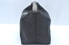 Authentic FENDI Vintage Pequin Hand Bag Pouch Purse Nylon Leather Black K6094