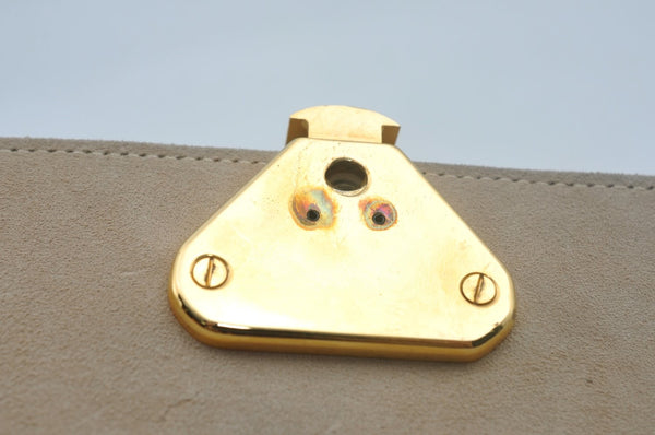 Authentic GUCCI Shoulder Cross Body Bag Purse Suede Leather Beige Junk K6107