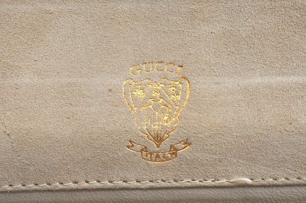 Authentic GUCCI Shoulder Cross Body Bag Purse Suede Leather Beige Junk K6107