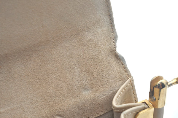 Authentic GUCCI Shoulder Cross Body Bag Purse Suede Leather Beige Junk K6107