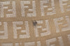 Authentic FENDI Vintage Zucchino Shoulder Hand Bag Canvas Leather Beige K6108
