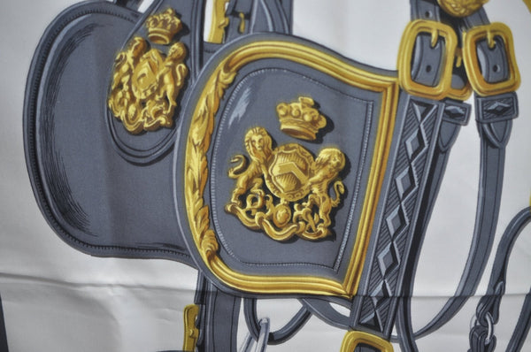 Authentic HERMES Carre 90 Scarf "BRIDES de GALA par" Silk Pink K6119